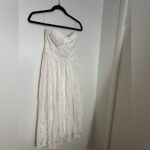 Altar’d State Strapless Ivory Lace Dress